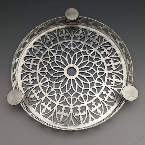 1923 年英國古董鍍銀茶壺杯墊